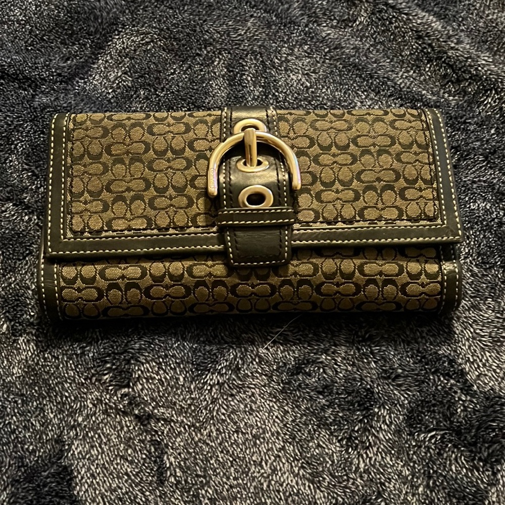 Coach grey signature wallet